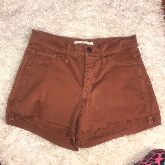 cute hollister maroon brick red shorts - Picture 1 of 5